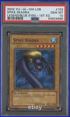 Yugioh 1st Edition Spike Seadra LOB-103 PSA 10 GEM MINT L Blue Eyes White Dragon