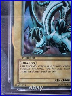 Yugioh 2002 CGC 10 Blue-Eyes White Dragon LOB-001 1st Edition WAVY Ultra R PSA