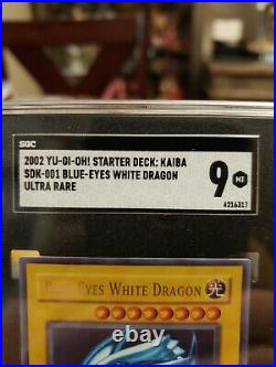 Yugioh 2002 SDK-001 Blue Eyes White Dragon Graded SGC 9 MT! PSA BCG