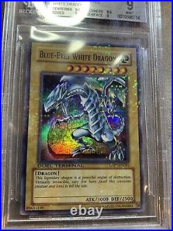 Yugioh BGS 9.0 Blue Eyes White Dragon DTP1-EN001 Duel Terminal Parallel Rare