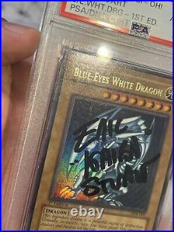 Yugioh Blue-Eyes White Dragon 1st Ed SDK-001 PSA SIGNED Eric Stuart AUTO 10