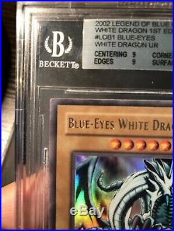 Yugioh Blue Eyes White Dragon 1st Edition LOB-001 BGS 9 MINT