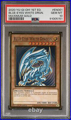 Yugioh Blue-Eyes White Dragon 1st Edition MAGO-EN001 Gold Rare Gem Mint PSA 10