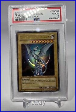 Yugioh Blue Eyes White Dragon Anniversary Pack YAP1-EN001 PSA 2 Limited Ed