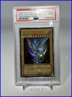 Yugioh Blue Eyes White Dragon Anniversary Pack YAP1-EN001 PSA 2 Limited Ed