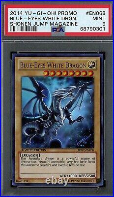 Yugioh Blue Eyes White Dragon JUMP-EN068 Graded PSA 9 MINT Ultra Rare Promo 2014