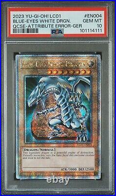 Yugioh Blue-Eyes White Dragon LC01-EN004 Quarter Century Rare PSA 10 GEM MINT