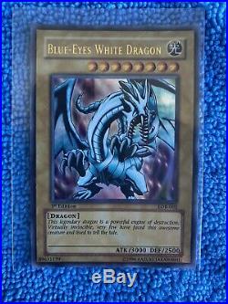 Yugioh Blue Eyes White Dragon LOB-001 1st Edition Asian English