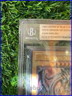 Yugioh Blue Eyes White Dragon LOB-001 1st Edition Asian English BGS 9 PSA