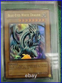 Yugioh Blue-Eyes White Dragon LOB-001 1st Edition PSA 8 North American Ultra R