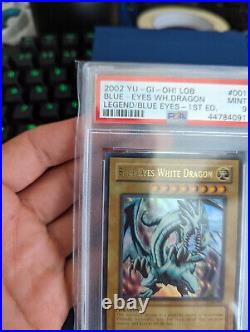 Yugioh Blue-Eyes White Dragon LOB-001 1st Edition PSA 9 Gold Stamp