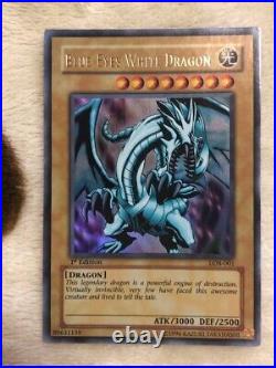 Yugioh Blue Eyes White Dragon LOB-001 1st Edition Ultra Rare Asian LP