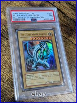 Yugioh Blue-Eyes White Dragon LOB-001 PSA 7 NM Ultra Rare Unlimited