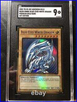 Yugioh Blue-Eyes White Dragon MAGO-EN001 Maximum Gold 1st Edition PSA 9 SGC