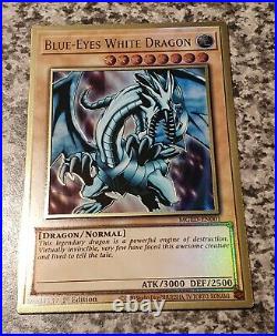 Yugioh Blue-Eyes White Dragon MGED-EN001 Premium Gold Rare 1st Edition MINT