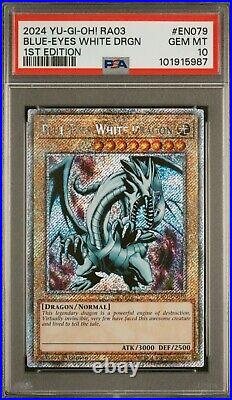 Yugioh! Blue Eyes White Dragon RA03-EN079 Platinum Secret Rare PSA 10