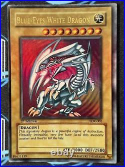 Yugioh Blue-Eyes White Dragon SDK-001 1st Edition Ultra Rare Asian English MP