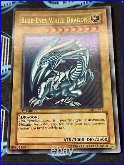 Yugioh Blue-Eyes White Dragon SDK-001 1st Edition Ultra Rare Asian English MP