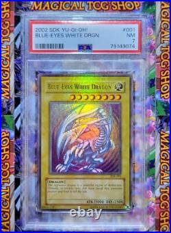 Yugioh Blue-Eyes White Dragon SDK-001 Ultra Rare Holo Bleed Konami 2002 PSA NM Yugioh Blue-Eyes White Dragon SDK-001 Ultra Rare Holo Bleed Konami 2002 PSA NM