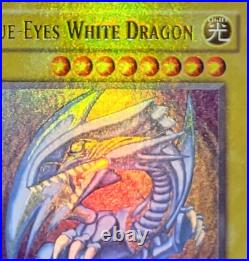 Yugioh Blue-Eyes White Dragon SDK-001 Ultra Rare Holo Bleed Konami 2002 PSA NM Yugioh Blue-Eyes White Dragon SDK-001 Ultra Rare Holo Bleed Konami 2002 PSA NM