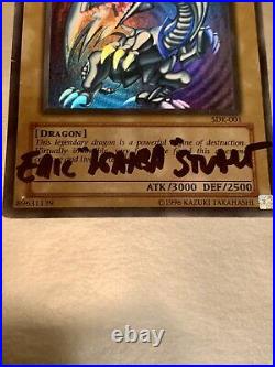 Yugioh Blue Eyes White Dragon Sdk-001 Eric Stuart signed Kaiba Autograph Proof