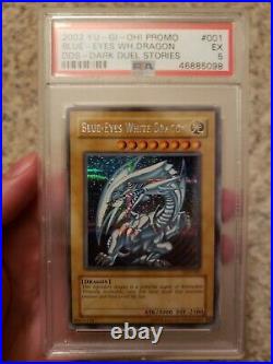 Yugioh Blue-Eyes White Dragon Secret Rare 2002 DDS-001 PSA 5 Hard to Find