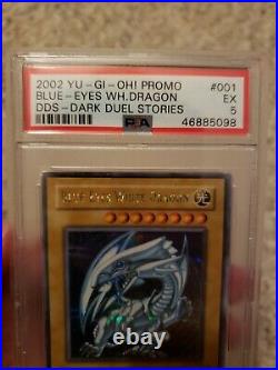 Yugioh Blue-Eyes White Dragon Secret Rare 2002 DDS-001 PSA 5 Hard to Find