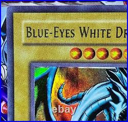 Yugioh Blue Eyes White Dragon Ultra Rare LOB-001 2002 Original Print Konami NM