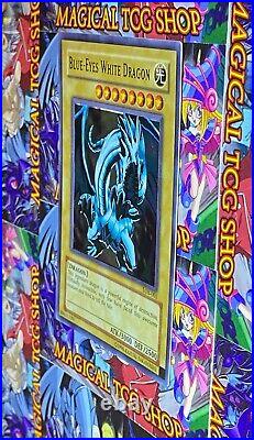 Yugioh Blue Eyes White Dragon Ultra Rare LOB-001 2002 Original Print Konami NM