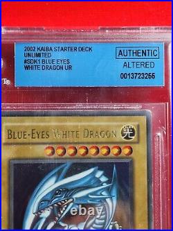 Yugioh Blue-eyes White Dragon Ultra Rare Sdk-001 Bgs Authentic Altered