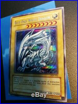Yugioh DDS 001 Blue Eyes White Dragon NM with small corner nick