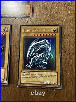Yugioh Dark Magician 1st edition card & blue eyes white dragon