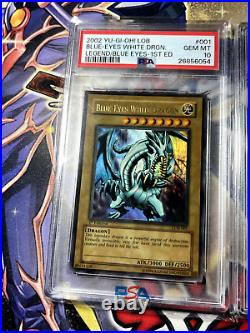 Yugioh ENTIRE PSA 10 Legend Blue-Eyes White Dragon LOB Wavy 1st Edition Holo Set