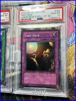 Yugioh ENTIRE PSA 10 Legend Blue-Eyes White Dragon LOB Wavy 1st Edition Holo Set