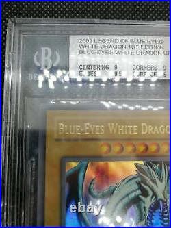 Yugioh LOB 1st North American Print Blue Eyes White Dragon Glossy BGS 9 MINT PSA