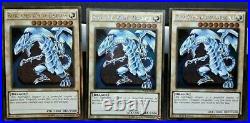 Yugioh PGL2-EN080 Blue-Eyes White Dragon 1st Edition 3x Premium Gold Rare NM EN