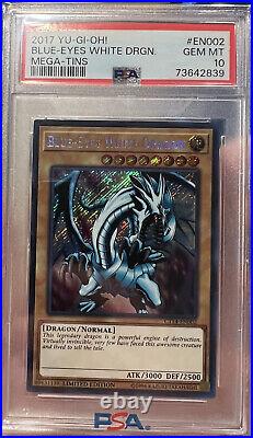 Yugioh PSA 10 GEM MINT Blue-Eyes White Dragon CT14-EN002 Secret Rare Promo