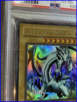 Yugioh PSA 8 Blue Eyes White Dragon LOB-001 1st Edition American English