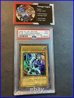 Yugioh PSA 9 Blue-Eyes White Dragon LOB-001 1st Edition Ultra Rare English WAVY