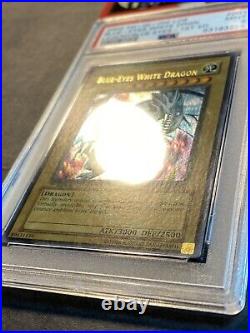 Yugioh PSA 9 Blue-Eyes White Dragon LOB-001 1st Edition Ultra Rare English WAVY