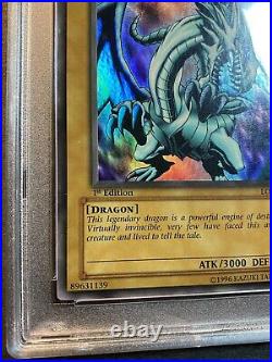 Yugioh PSA 9 Blue-Eyes White Dragon LOB-001 1st Edition Ultra Rare English WAVY