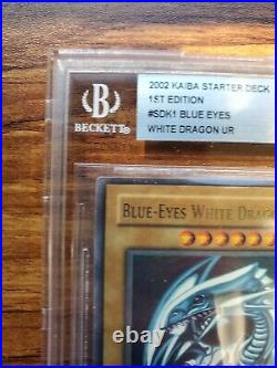 Yugioh SDK-001 Blue Eyes White Dragon 1st Edition NA English BGS 8.5 PSA