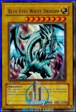 Yugioh Ultra Rare Blue-Eyes White Dragon LOB-E001 1st Edition Yugioh Ultra Rare Blue-Eyes White Dragon LOB-E001 1st Edition