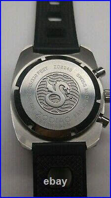 Zodiac Sea Dragon Watch ZO2240 Limited Edition Swiss Chronograph Rubber Strap